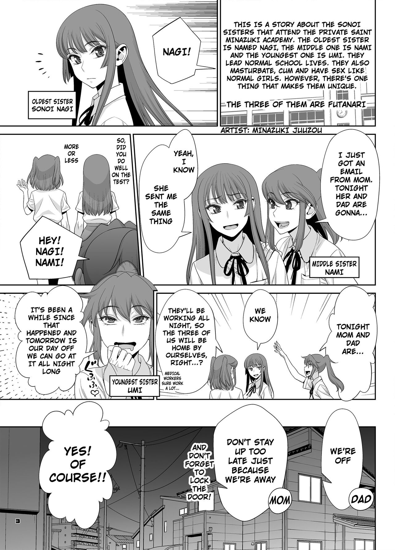 Inran Futanari Sanshimai Asa made 3P Nama Sex | 3 Lewd Futanari Sisters  Keep Having Sex Until Morning - Page 3 - HentaiEnvy